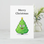おもしろいクール漫画ミニマルモダンスクリスマスツリー シーズンカード (スタンド正面)