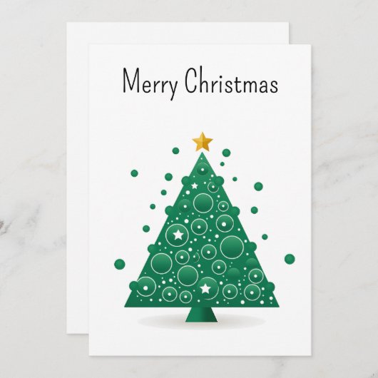 おもしろいクール漫画ミニマルモダンスクリスマスツリー シーズンカード (正面/裏面)
