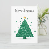 おもしろいクール漫画ミニマルモダンスクリスマスツリー シーズンカード (スタンド正面)