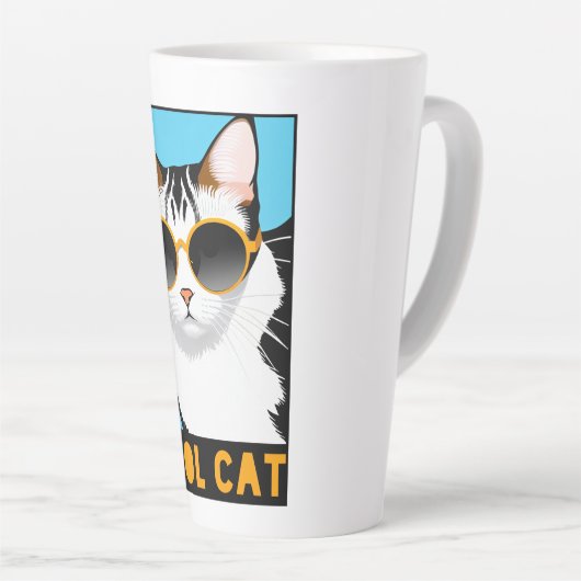おもしろいクール猫 カフェラテマグ (右アングル)