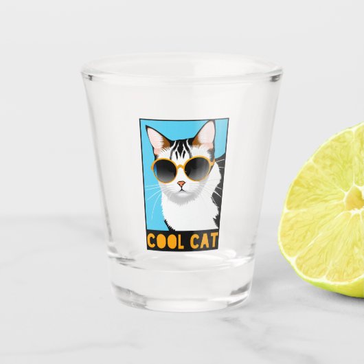 おもしろいクール猫 ショットグラス (正面)