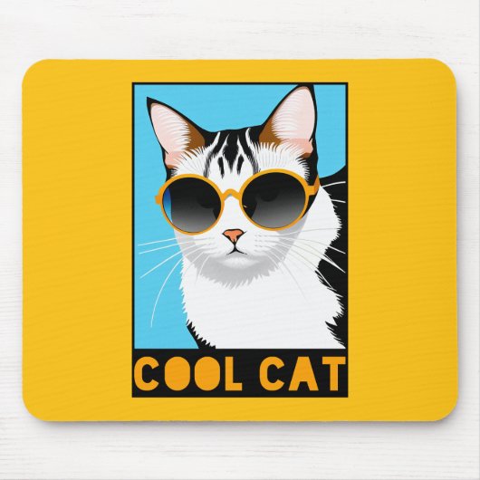 おもしろいクール猫 マウスパッド (正面)