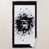 おもしろいクール白黒モノグラモダンム ビーチタオル (正面)