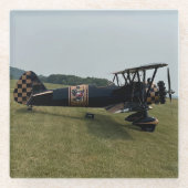 おもしろいクール飛行機写真、パイロット家族、航空 ガラスコースター (正面)