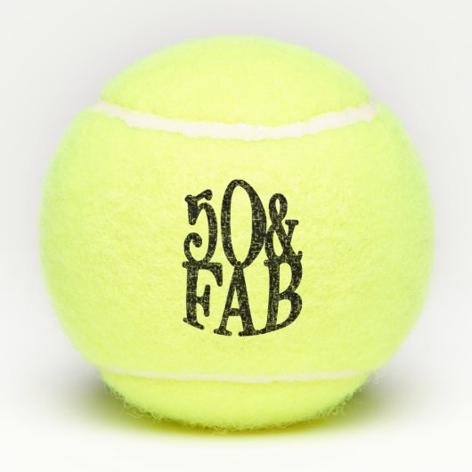 おもしろいクール50およびFab誕生日 テニスボール (裏面)