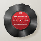 おもしろいクール·カスタム文字レトロ·ヴィンテージ·ビニール·レコード ラウンドクッション (裏面)