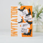 おもしろいクール、フロントからバックのハロウィーン 招待状 (スタンド正面)