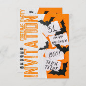 おもしろいクール、フロントからバックのハロウィーン 招待状 (正面/裏面)