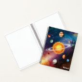 おもしろいクール,宇宙,惑星,太陽,カラフルカスタム惑星 ノートブック (内部)