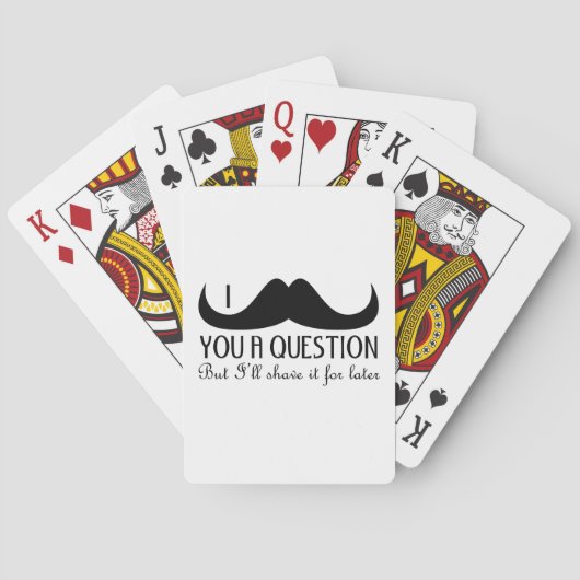 おもしろいクールI mustache you a question白黒 トランプ (裏面)