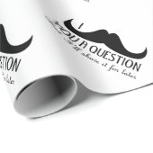 おもしろいクールI mustache you a question白黒 ラッピングペーパー (ロールコーナー)