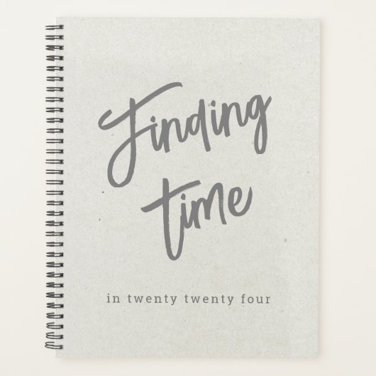 おもしろいグはっきりしたレースクリプトタイポグラフィ白パーソナライズされた プランナー手帳 (正面)