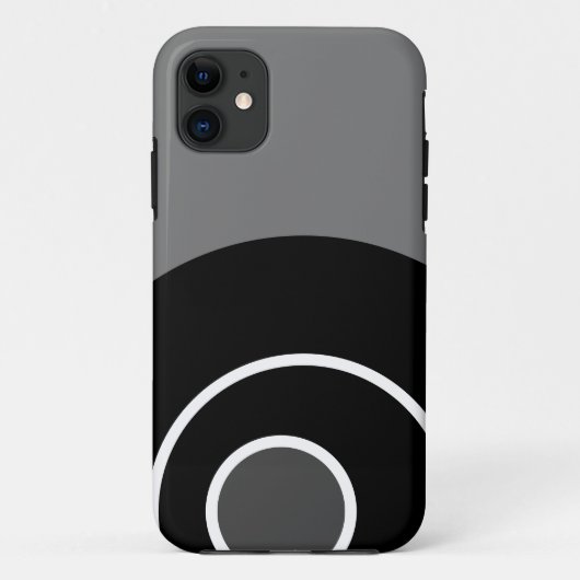 おもしろいグはっきりしたレー白黒モダン同心円 Case-Mate iPhoneケース (裏面)
