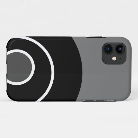 おもしろいグはっきりしたレー白黒モダン同心円 Case-Mate iPhoneケース (裏面(横))