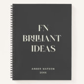 おもしろいグクールレイ名前をカスタムするブリリアントアイディアプランナー ノートブック (正面)