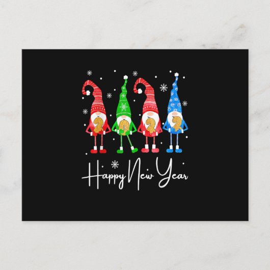 おもしろいグノーミークリスマスハッピーニューイヤーホリデイBri ポストカード (正面)