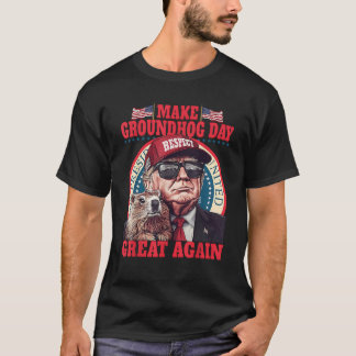 おもしろいグラウンドホッグが再びグラウンドホッグの日を素晴らし迎える Tシャツ