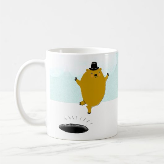 おもしろいグラウンドホッグデイコーヒーマグ コーヒーマグカップ (左)