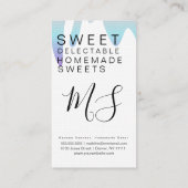 おもしろいグラデーションつや消し滴下ウィスクケーキベーカリーロゴ 名刺 (裏面)