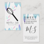 おもしろいグラデーションつや消し滴下ウィスクケーキベーカリーロゴ 名刺 (正面/裏面)