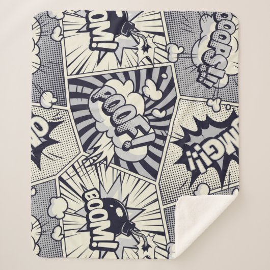 おもしろいグラフィックアート漫画ブックスピーチ吹き出しことわざ シェルパブランケット (正面)