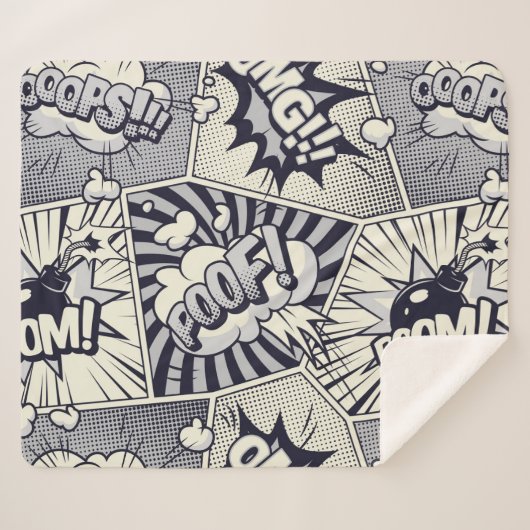 おもしろいグラフィックアート漫画ブックスピーチ吹き出しことわざ シェルパブランケット (正面(横))