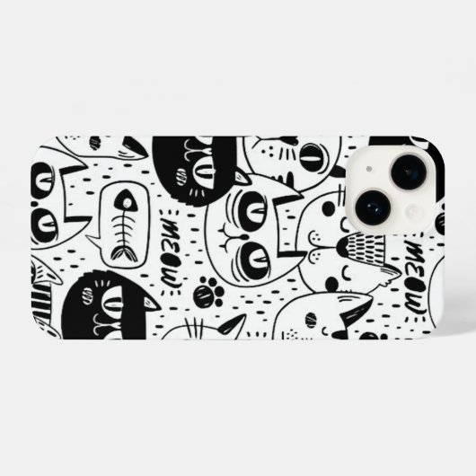 おもしろいグラフィックアート漫画本猫猫 iPhoneケース (裏面横)