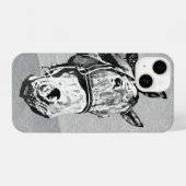 おもしろいグラフィックアート馬の好奇心を見て iPhoneケース (裏面横)