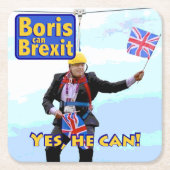 おもしろいグラフィックBoris Johnson Brexit – ヨーロッパ画像 スクエアペーパーコースター (正面)