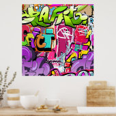 おもしろいグラフィティワードアートホームオフィスの装飾ポスター ポスター (キッチン)