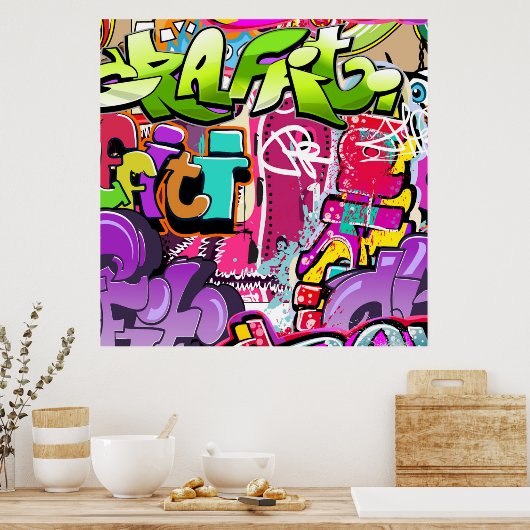 おもしろいグラフィティワードアートホームオフィスの装飾ポスター ポスター (キッチン)
