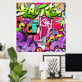 おもしろいグラフィティワードアートホームオフィスの装飾ポスター ポスター (ホームオフィス)