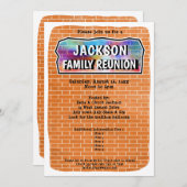 おもしろいグラフィティ壁画アートファミリー懇親会招待状 招待状 (正面/裏面)