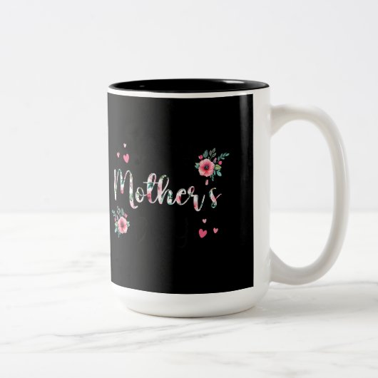 おもしろいグラミーハートおばあちゃんの母の日の女性5 ツートーンマグカップ (右)