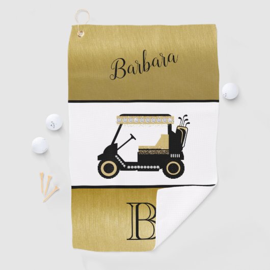 おもしろいグラムゴルフカートモノグラム名 ゴルフタオル (インサイチュ)