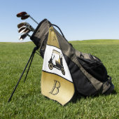 おもしろいグラムゴルフカートモノグラム名 ゴルフタオル (グリーン)