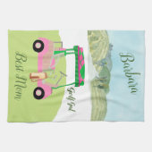 おもしろいグラムゴルフカート最高の名勝ママ名 キッチンタオル (横)