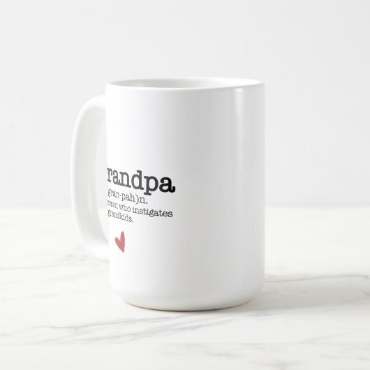 おもしろいグランパ定義コーヒーマグ コーヒーマグカップ (正面左)