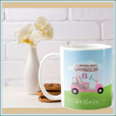 おもしろいグリジーなゴルフカートのコースのパーソナライズ コーヒーマグカップ