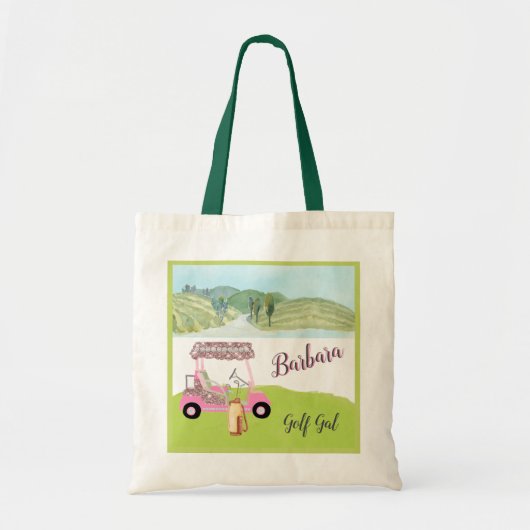 おもしろいグリジーパーソナライズされたゴルフカート トートバッグ (正面)