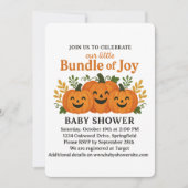 おもしろいグリタリー秋カボチャパッチ 招待状 (正面)