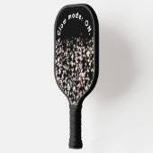 おもしろいグリッターグロー白黒赤面感動的 ピックルボールラケット (左)
