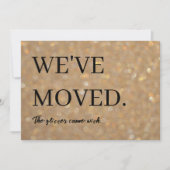 おもしろいグリッタージョーク引っ越しました新しいアドレス移動 案内状 (正面)