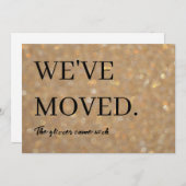 おもしろいグリッタージョーク引っ越しました新しいアドレス移動 案内状 (正面/裏面)