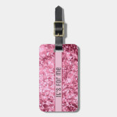 おもしろいグリッターバラ金ゴールド ラゲッジタグ (正面縦)