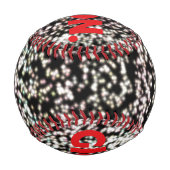 「おもしろいグリッター赤ブラック80th 90thのグロー・モード 野球ボール (裏面)