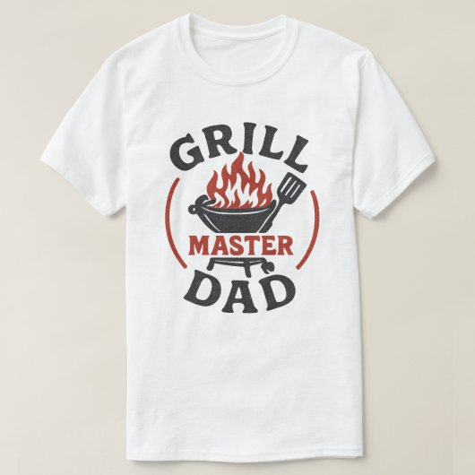 おもしろいグリルマスター パパ BBQ Tシャツ (デザイン正面)