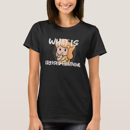 おもしろいグリース稲妻ラグラン Tシャツ (正面)