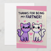 おもしろいグリーティングカード 「私のパートナーになってくれてありがとう」 シーズンカード (正面/裏面)
