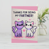 おもしろいグリーティングカード 「私のパートナーになってくれてありがとう」 シーズンカード (スタンド正面)